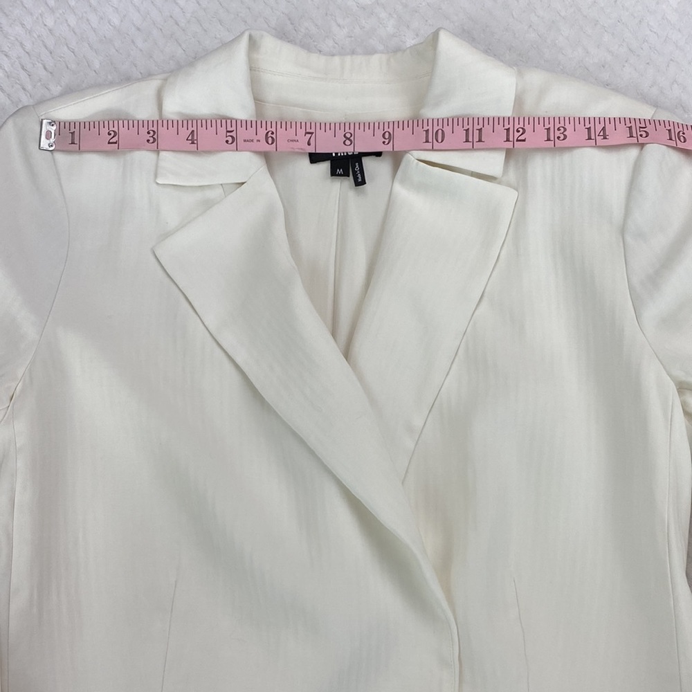 Paige Rosette Double Breasted White Pinstripe Power Blazer - Picture 8 of 17